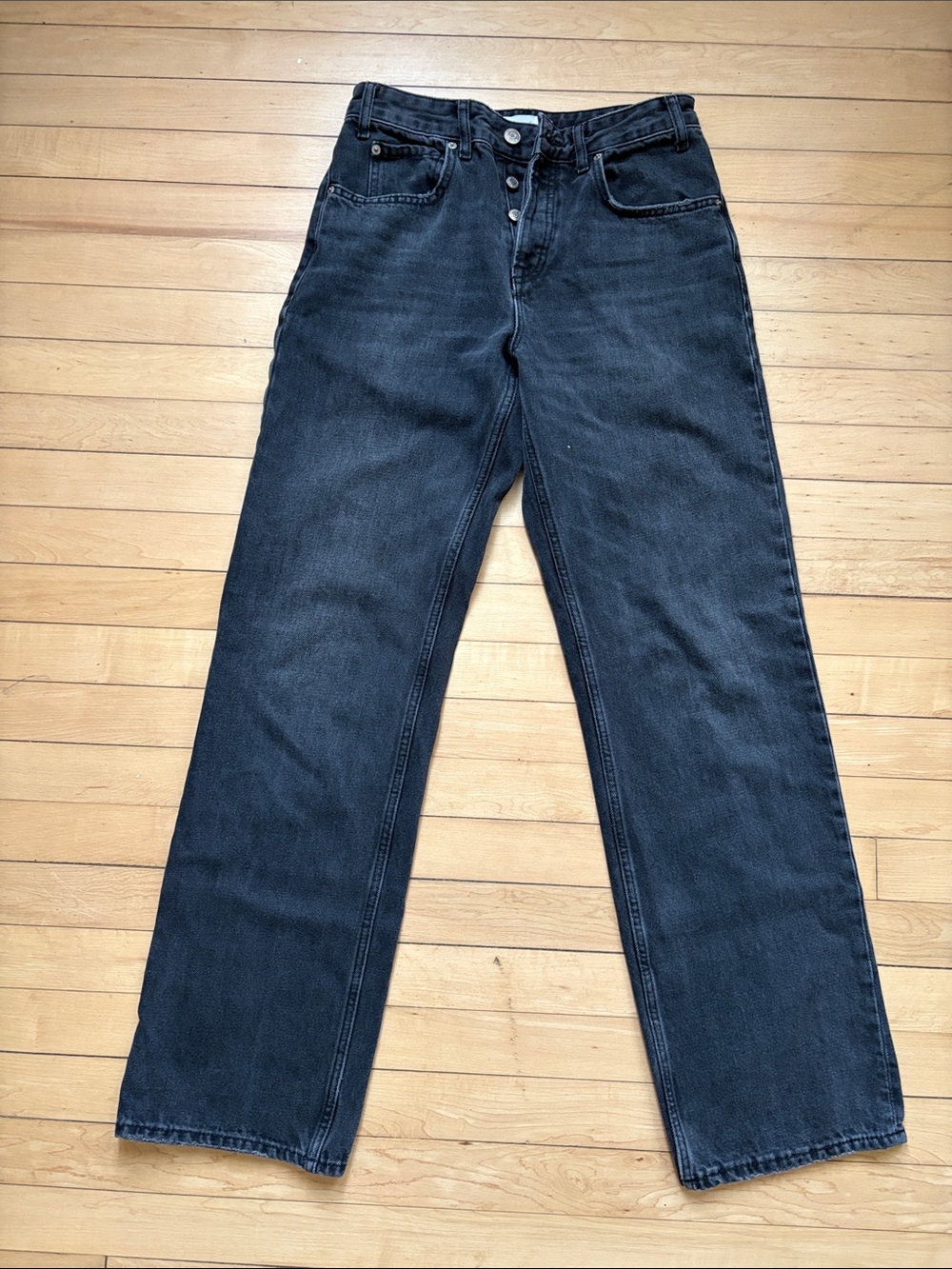 Zara’s jeans black straight leg.